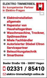 Banner der Firma Elektro Timmerbeil mit Kontaktdaten und Übersicht aller Elektro-Leistungen wie Installation, Reparatur und Wartung