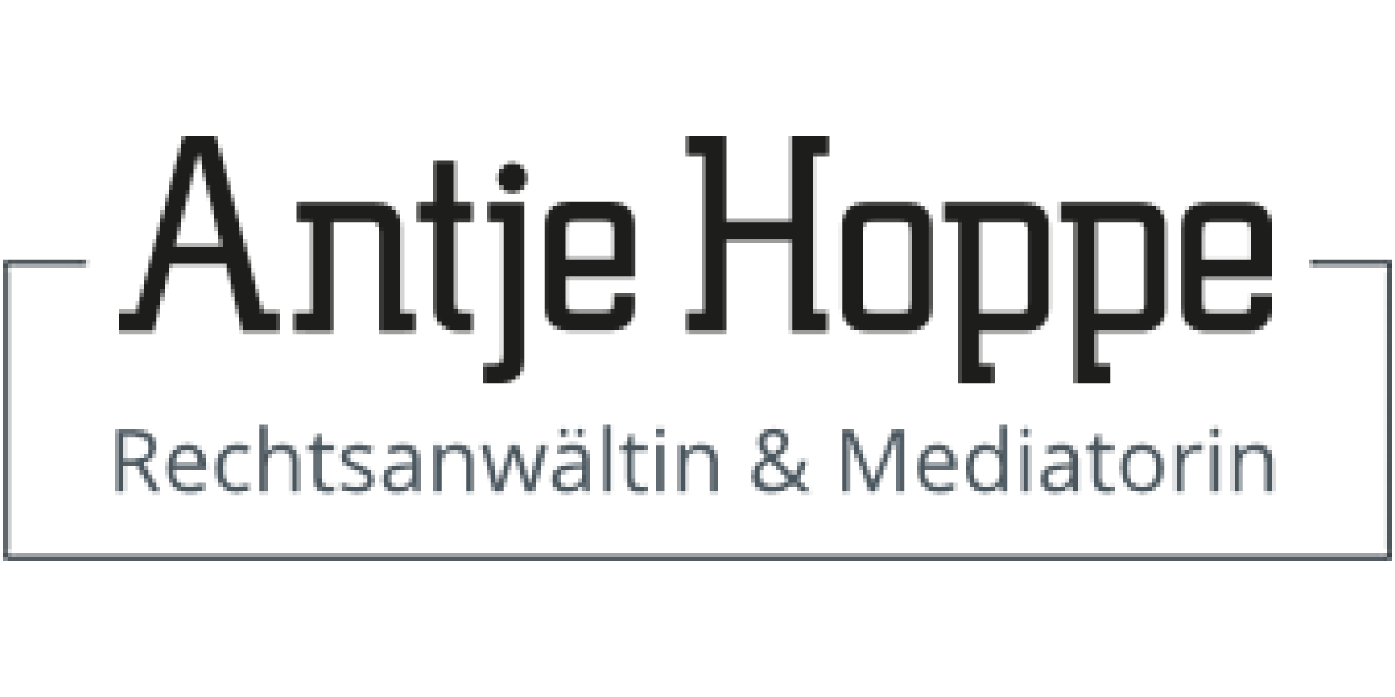 Logo der Kanzlei von Rechtsanwältin und Mediatorin Antje Hoppe in Gevelsberg, symbolisiert Kompetenz und Vertrauenswürdigkeit.